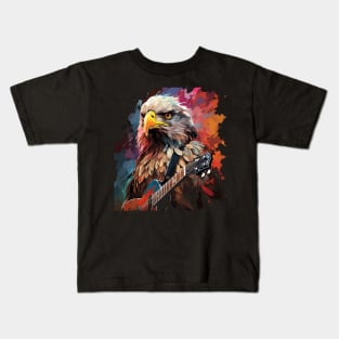 Eagle Playing Guitar Kids T-Shirt